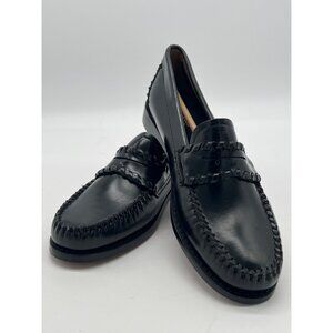 G.H. Bass Womens Weejuns Black Leather Loafers Size 6M Classic Moc Toe Slip-On S